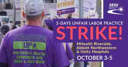 STRIKE DATE SET: Mental Health Workers at MHealth Fairview & Allina Health File 10-day Notice, Set Three-day Strike to Start Oct. 3rd